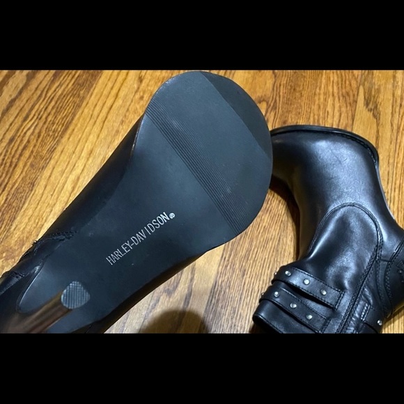 Harley Davidson Black Stiletto Ankle Boots Size 6 - Picture 6 of 9